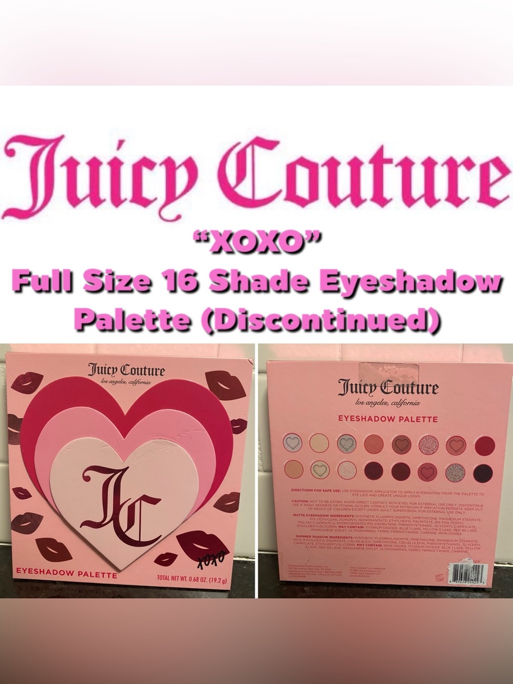 Juicy Couture - “XOXO” Full Size 16 Shade Eyeshadow Palette (Discontinued) -NEW